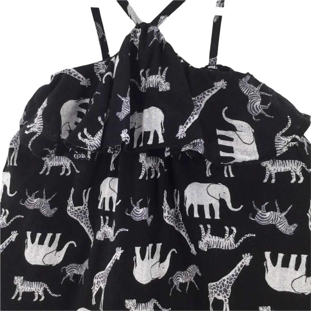 Old Navy Girl's Animal Black‎ and White Safari Dress